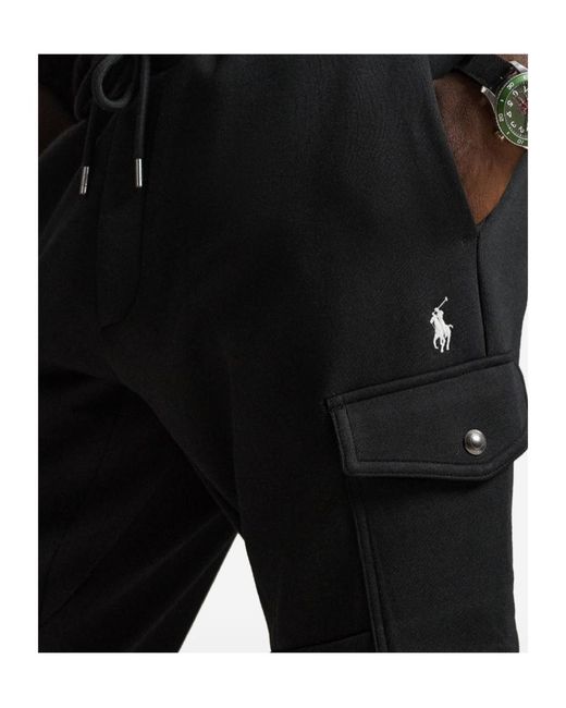 Ralph Lauren Black Cargo Track Pants for men