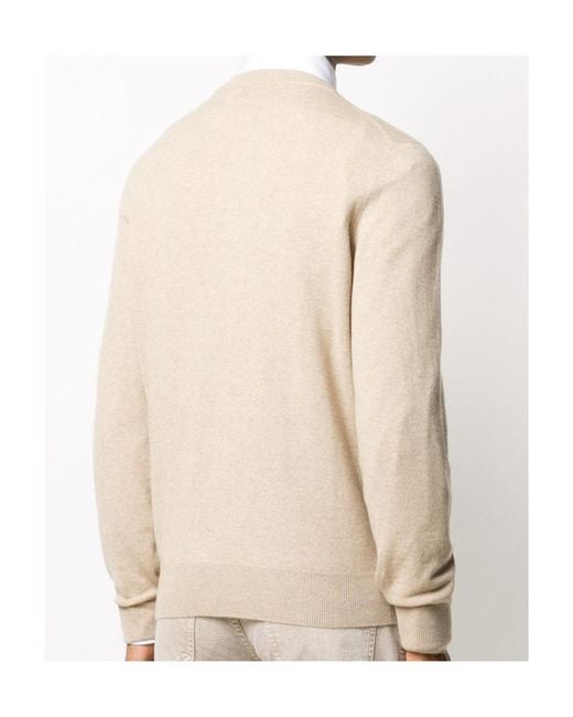 Brunello Cucinelli Natural Crewneck Knitted Jumper for men