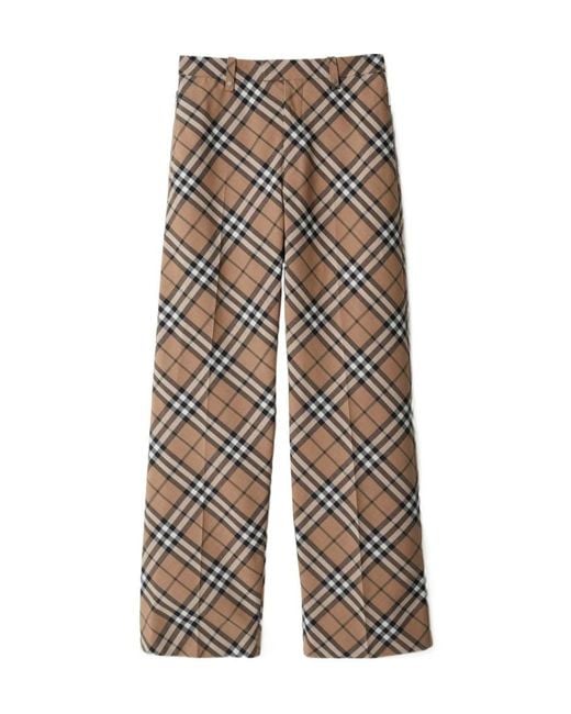 Burberry Multicolor Wool-Blend Check Tailored Trousers for men