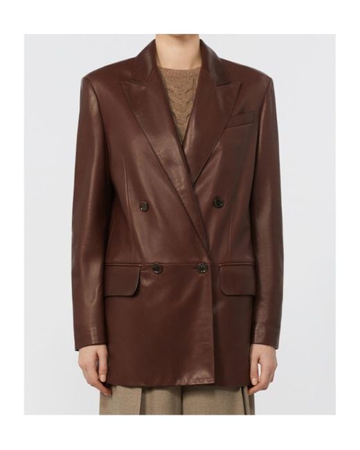 Max Mara Brown Duse Double-Breasted Blazer
