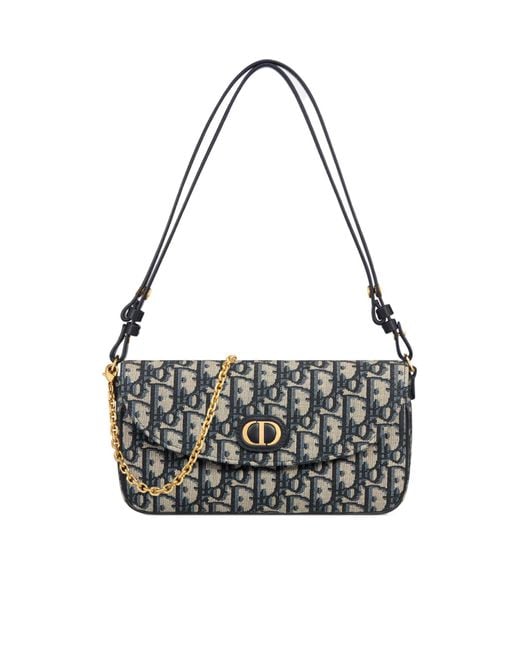 Dior White 30 Montaigne D-Vine Pouch With Chain