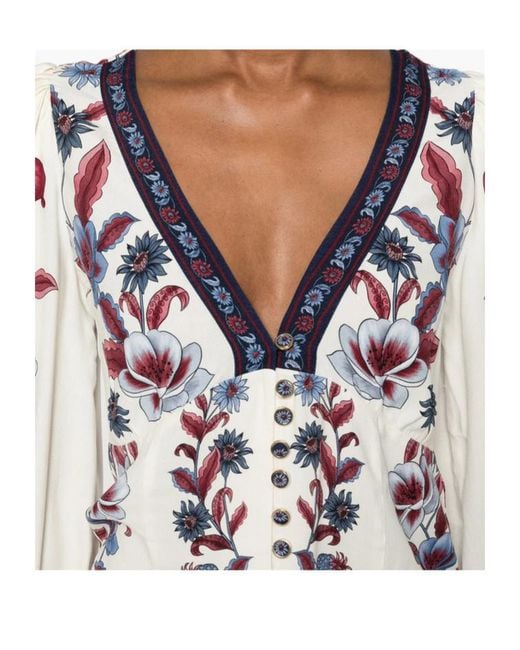 Farm Rio Multicolor Floral Print Shirt