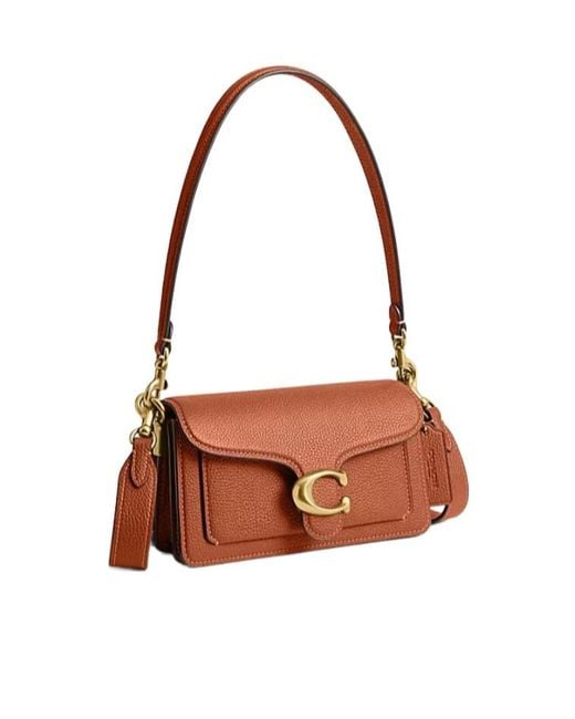 COACH Brown Tabby 20 Logo Plaque Shoulder Bag