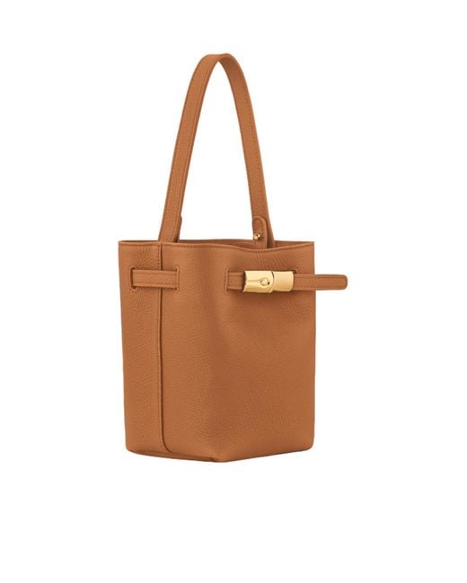 Longchamp Brown Le Smart Xs Bucket Bag