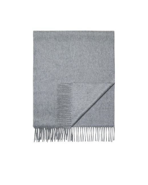 Zegna Gray Oasi Fringed Scarf for men