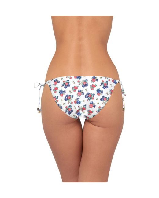 Tory Burch White Floral-Print Bikinis