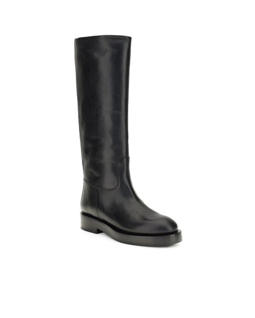 Paris Texas Black Leather Kneehigh Boots