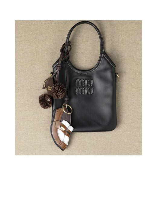 Miu Miu White Penny Loafer Mirror Tag Trick Keychain