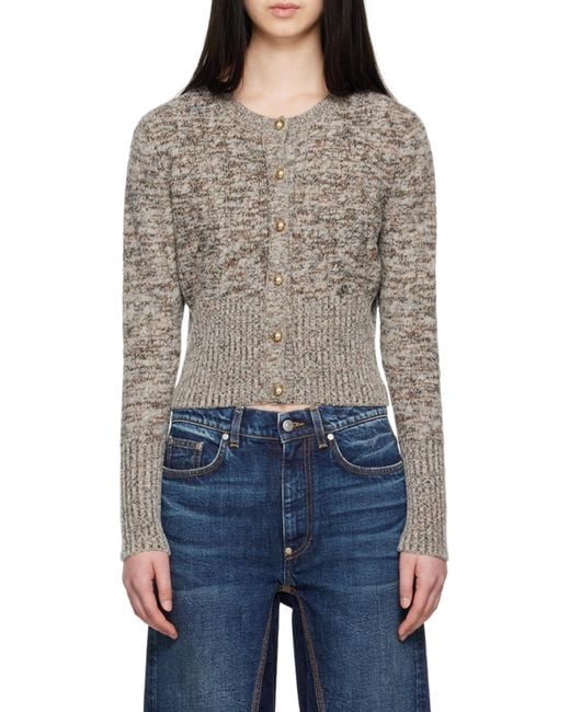 Stella McCartney Brown Rib Coarse Knitted Cardigan