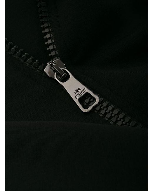 Neil Barrett Black Cross-Printed Zipper With Hat Casual Jacket for men