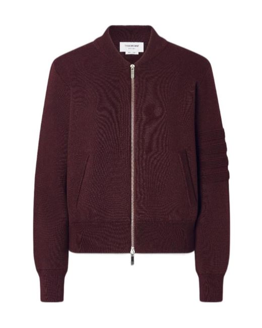 Thom Browne Purple Ottoman Milano Stitch 4-Bar Bomber Jacket