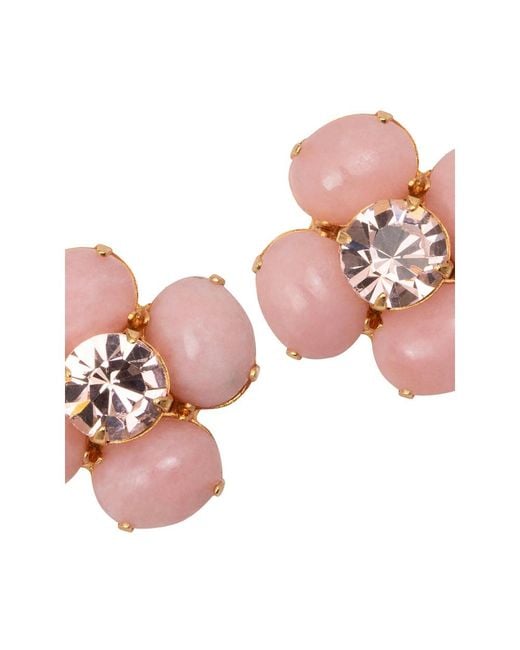 Jennifer Behr Pink Flower-Shaped Stud Earrings