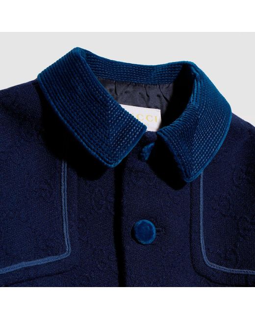 Gucci Blue Gg Coat