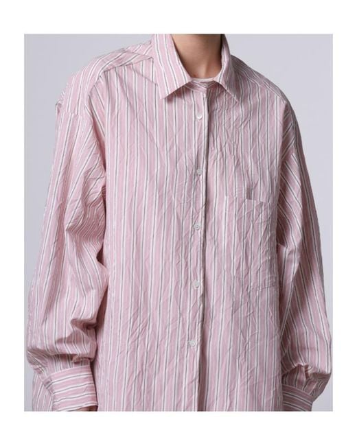 Roberto Collina Purple Oversized Crinkled Shirt