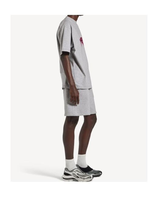 Balenciaga Gray Wet Brush Medium Fit T-Shirt for men