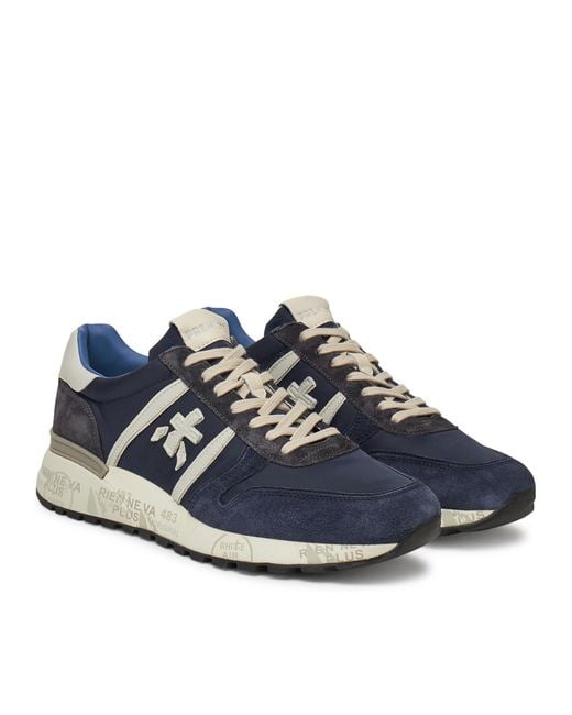 Premiata Blue Round-Toe Sneakers for men