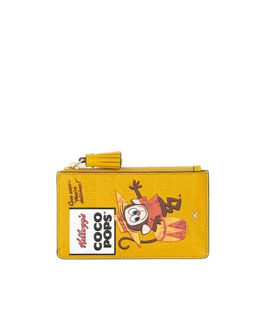 Anya Hindmarch Yellow Monky Printed Zipped Cardholder