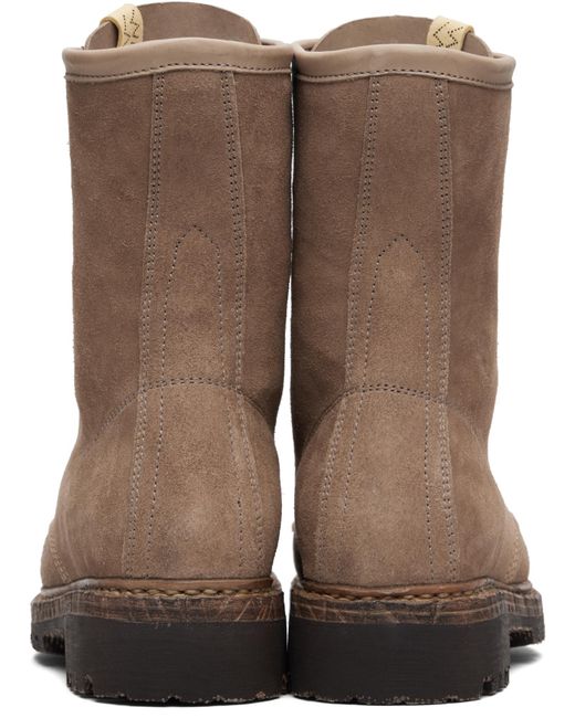 Visvim Brown Lace-Up Lug-Sole Boots for men