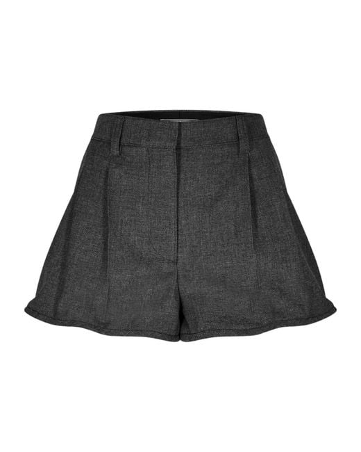Prada Gray Logo Patch Shorts