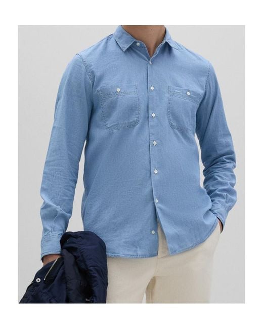 Aspesi Blue Regular-Fit Denim Shirt for men