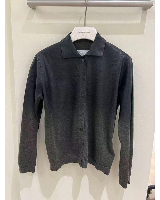 MM6 by Maison Margiela Green Maison Margiela Gradient-Effect Buttoned Cardigan