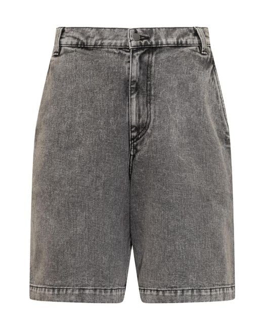 A_COLD_WALL* Gray Logo Denim Shorts for men