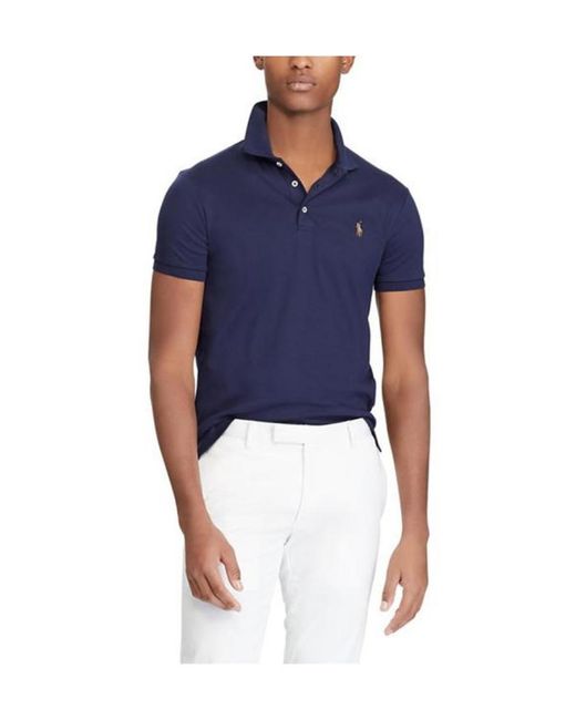 Polo Ralph Lauren Blue Logo Short-Sleeved Polo Shirt for men