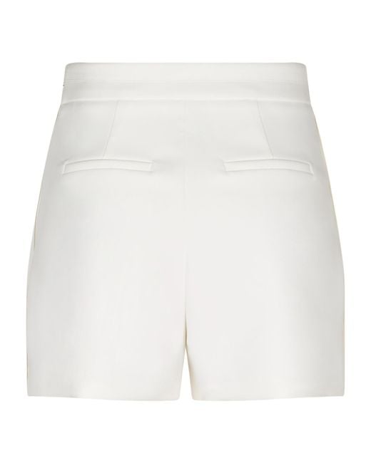 Elisabetta Franchi White Raw-Edge Lightweight Crêpe Shorts