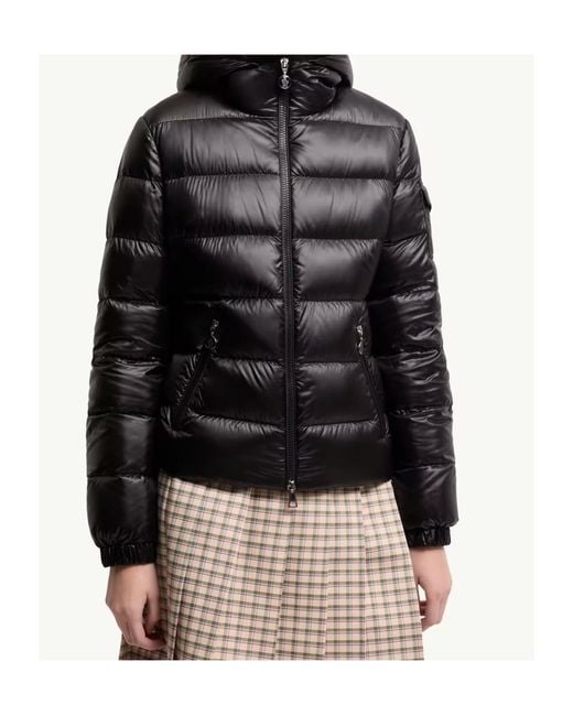 Moncler Black Glesse Zip-Up Short Padded Jacket