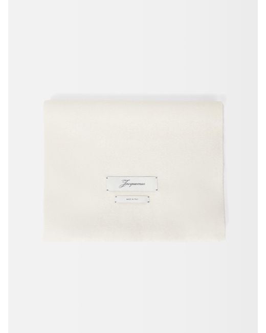 Jacquemus White The Cachemiro Logo Patch Scarf