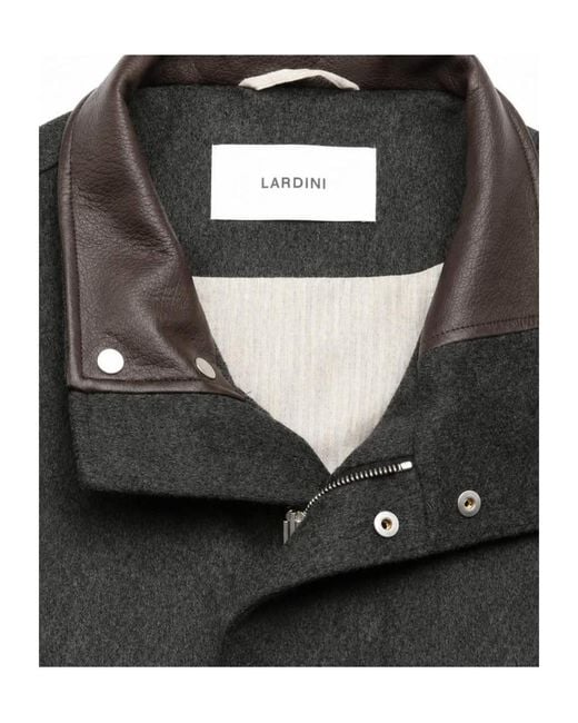 Lardini Black Stand-Collar Bomber Jacket for men