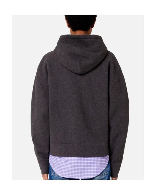 AMI Black Drop-Shoulder Zip-Fastening Hoodie for men