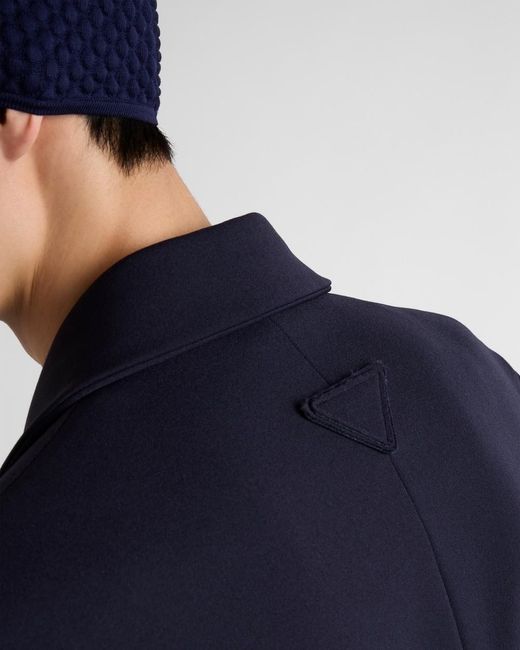 Prada Blue Single-Breasted Technical Gabardine Jacket for men