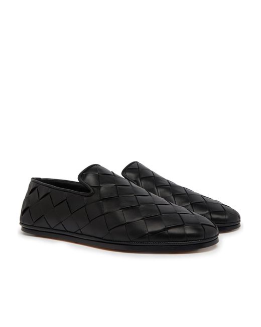 Bottega Veneta Black Sunday Round-Head Flats