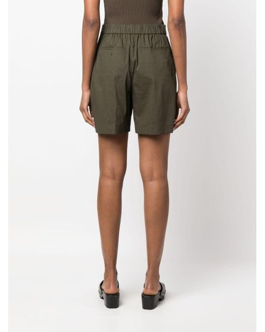 Theory Green High-Waisted Tailored Shorts