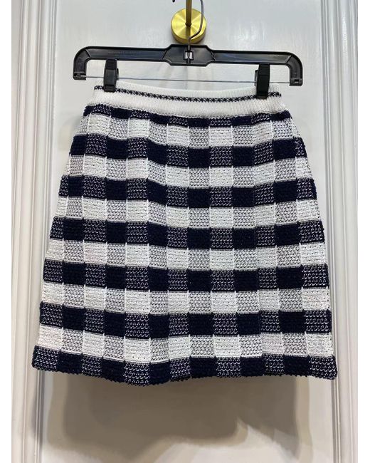Thom Browne Blue Gingham-Check Jacquard Miniskirt