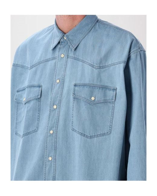 Studio Nicholson Blue Mylo Relaxed Denim Shirt for men