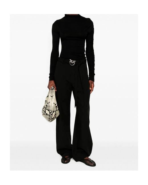 Pinko Purple Love Birds Straight Leg Trousers