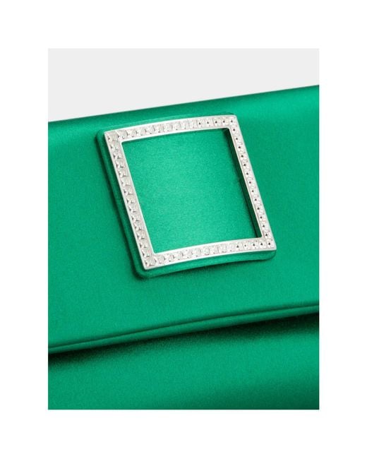 Roger Vivier Green Trompette Chain Clutch Bag