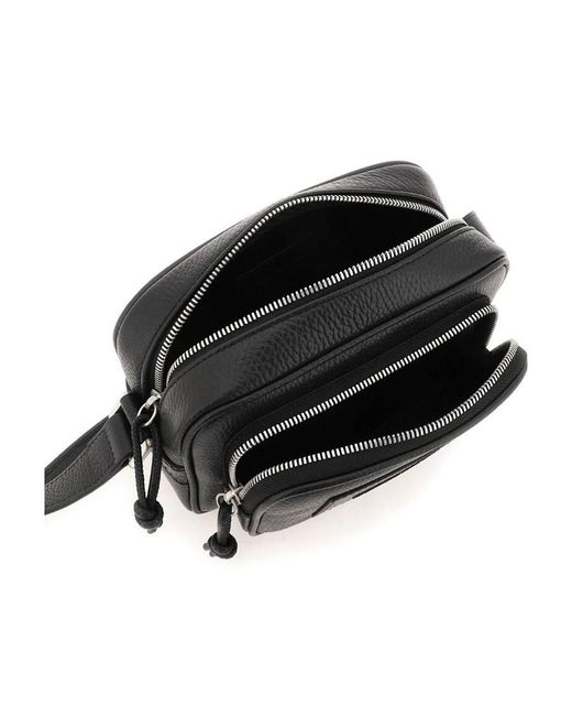Emporio Armani Black Leather Shoulder Bag for men