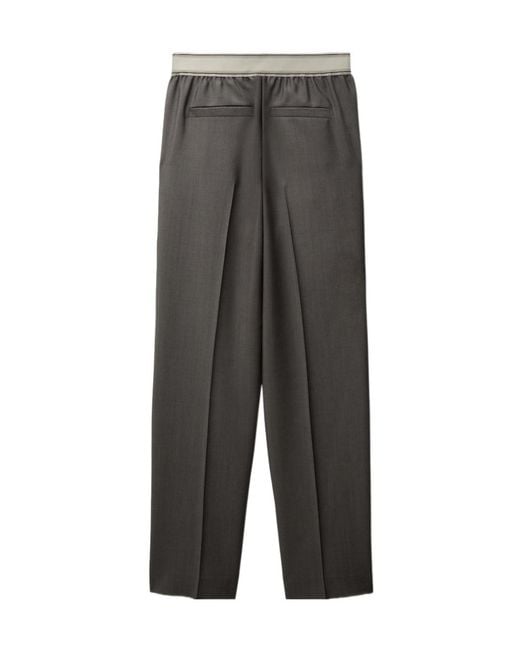 Versace Gray Medusa Waistband Pleated Pants
