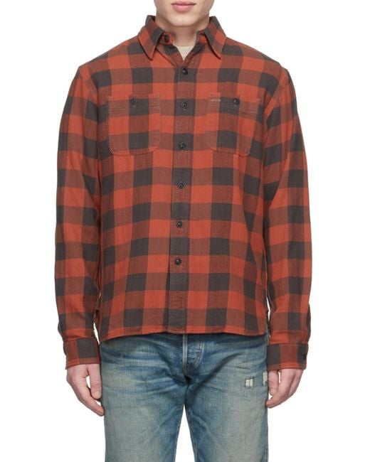 RRL Red Farrell Check-Print Shirt for men