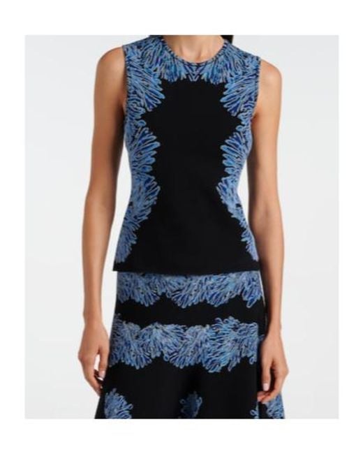 Ulla Johnson Blue Aylin Knitted Jacquard Tank Top