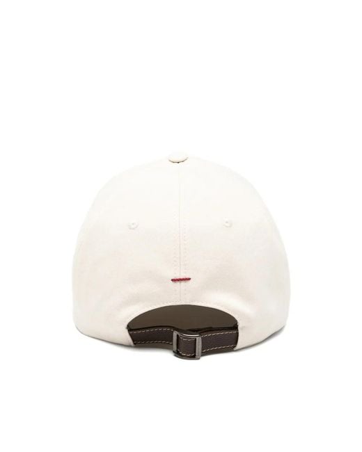 Brunello Cucinelli White Logo-Embroidered Baseball Hat for men