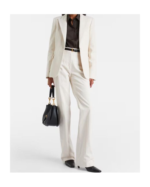 Nili Lotan Natural Single-Breasted Suit Jacket