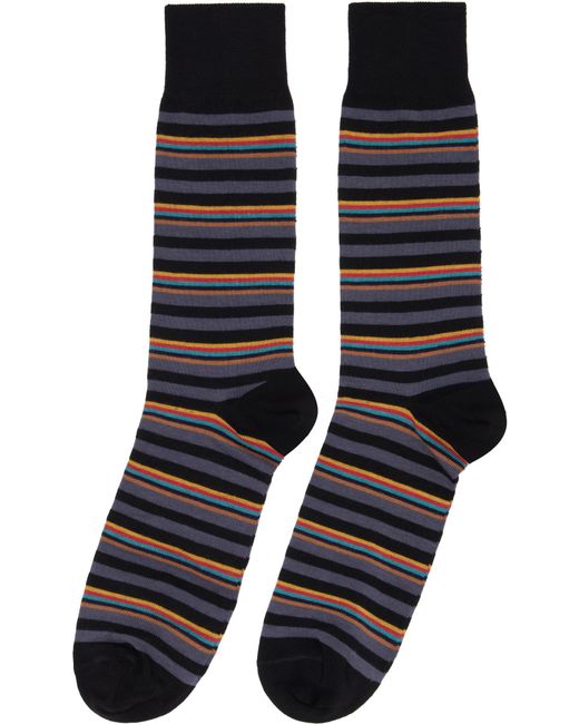Paul Smith Black Three Pairs Of Signaure Mid-Calf Socks for men