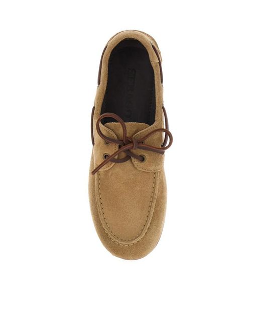 Sebago Brown Lace-Up Round-Toe Loafers