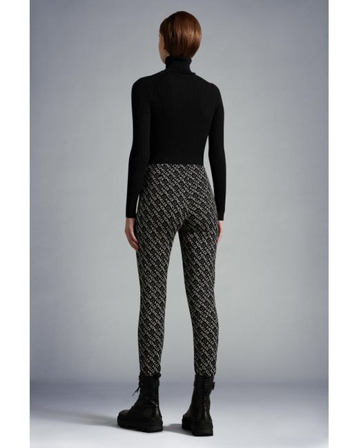 Moncler Black Logo Print Leggings
