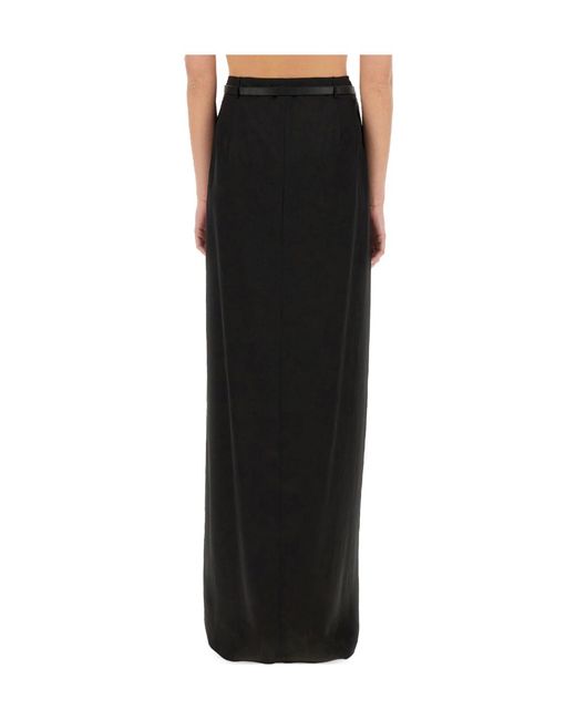 Tom Ford Black Belted Waist Maxi Skirt