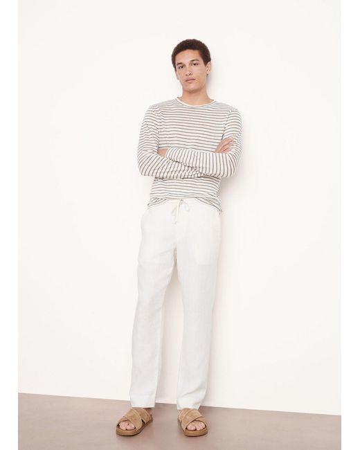 Vince White Drawstring Relaxed Fit Pants for men